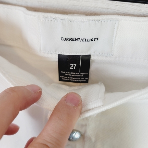 CURRENT ELLIOTT THE ORIGINAL STRAIGHT BUTTON FLY JEANS IN SUGAR, SZ 27 - Picture 5 of 12